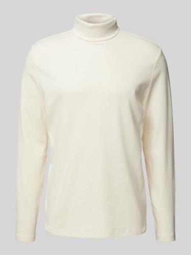 HECHTER PARIS Rollkragenpullover mit Label-Print in Offwhite, Größe L