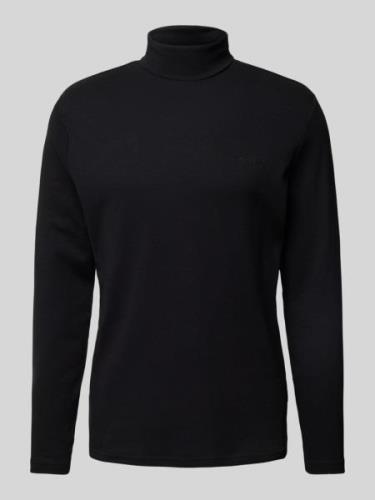 HECHTER PARIS Rollkragenpullover mit Label-Print in Metallic Black, Gr...