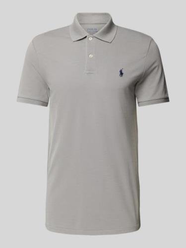 Polo Ralph Lauren Tailored Fit Poloshirt mit Logo-Stitching in Mittelg...