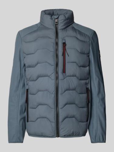 Tom Tailor Regular Fit Steppjacke mit Struktur-Mix in Bleu, Größe XXXL