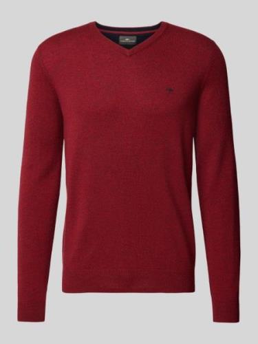 Fynch-Hatton Strickpullover mit V-Ausschnitt in Bordeaux, Größe M