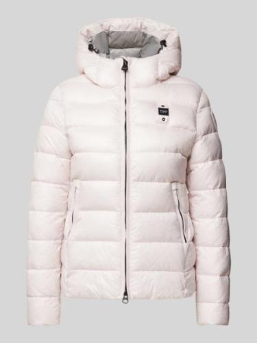 Blauer Usa Steppjacke mit Label-Badge in Rose, Größe XS