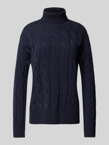 Tommy Hilfiger Strickpullover mit Rollkragen in Dunkelblau, Größe XS