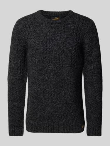 Superdry Strickpullover mit Zopfmuster Modell 'Jacob' in Anthrazit, Gr...