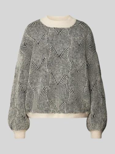 Pieces Loose Fit Strickpullover mit abstraktem Strickmuster Modell 'JE...