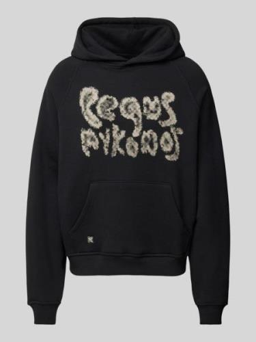 PEQUS Hoodie mit Label-Print in Black, Größe XL