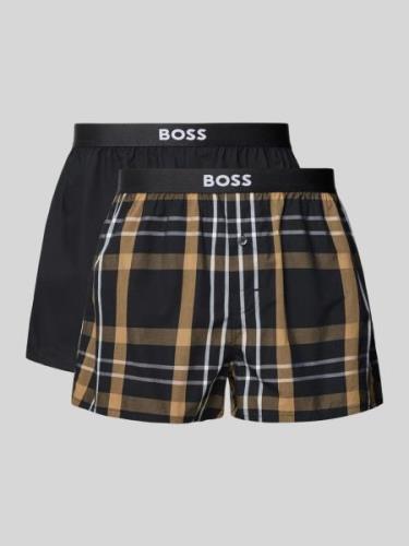 BOSS Boxershorts mit elastischem Bund im 2er-Pack in Black, Größe XL