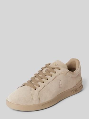 Polo Ralph Lauren Ledersneaker mit Logo-Prägung in Beige, Größe 43