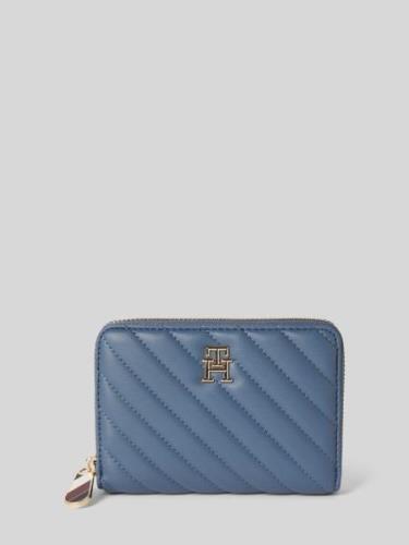 Tommy Hilfiger Portemonnaie mit Ziernähten Modell 'POPPY' in Rauchblau...