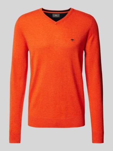 Fynch-Hatton Strickpullover mit V-Ausschnitt in Orange, Größe XXL