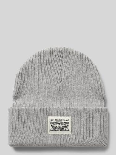 Levi's® Beanie mit Label-Patch Modell 'BACKPATCH' in Hellgrau, Größe O...