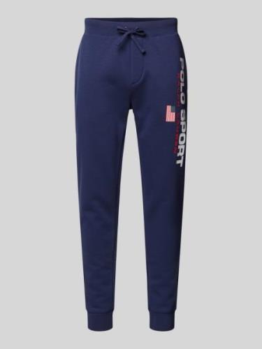 Polo Sport Slim Fit Sweatpants mit Label-Print in Dunkelblau, Größe XL