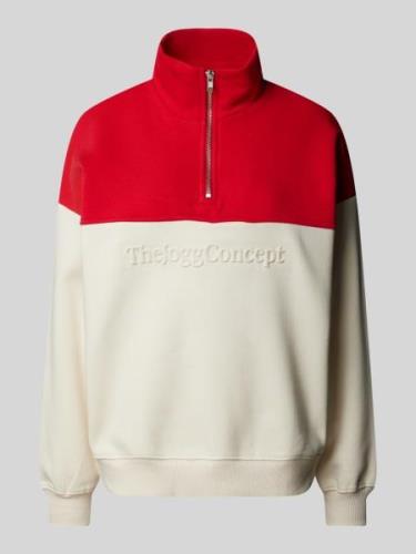 TheJoggConcept Sweatshirt mit Label-Print Modell 'AGE' in Rot, Größe X...