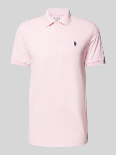 Polo Ralph Lauren Tailored Fit Poloshirt mit Logo-Stitching in Pink, G...