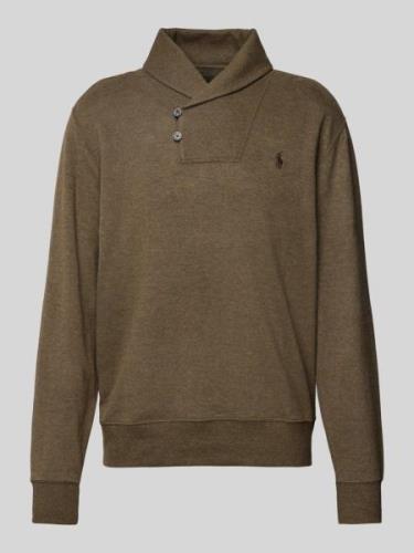 Polo Ralph Lauren Longsleeve mit Logo-Stitching Modell 'SHAW' in Oliv ...