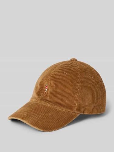 Polo Ralph Lauren Cap aus Cord mit Label-Stitching in Camel, Größe 1