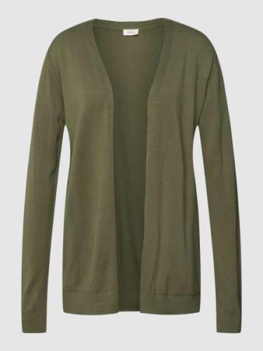 s.Oliver RED LABEL Cardigan mit gerippten Abschlüssen in Khaki, Größe ...