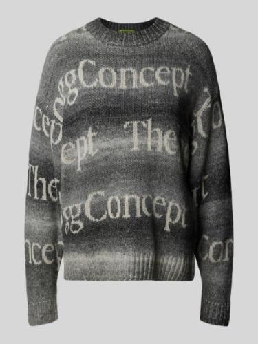 TheJoggConcept Strickpullover mit Label-Stitching Modell 'OBI' in Anth...