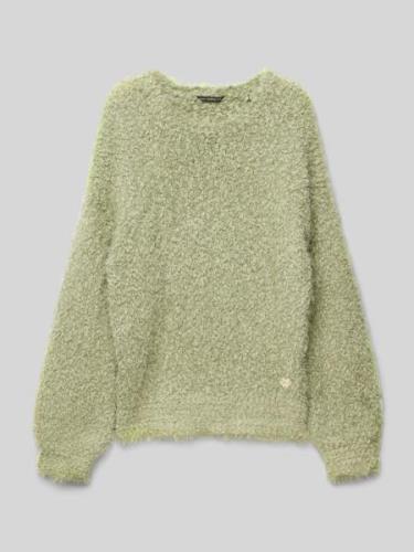 Guess Strickpullover mit gerippten Abschlüssen in Schilf, Größe 152