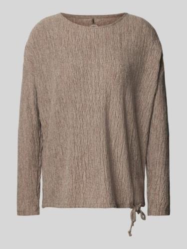 ZABAIONE Longsleeve mit Rundhalsausschnitt in Beige Melange, Größe M