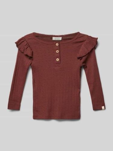 Lil Atelier Top mit Rundhalsausschnitt Modell 'RACHEL' in Aubergine, G...