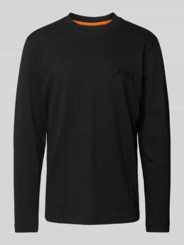 BOSS Orange Longsleeve mit Label-Detail in Black, Größe L