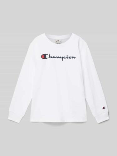 CHAMPION Longsleeve mit Label-Print in Weiss, Größe 164