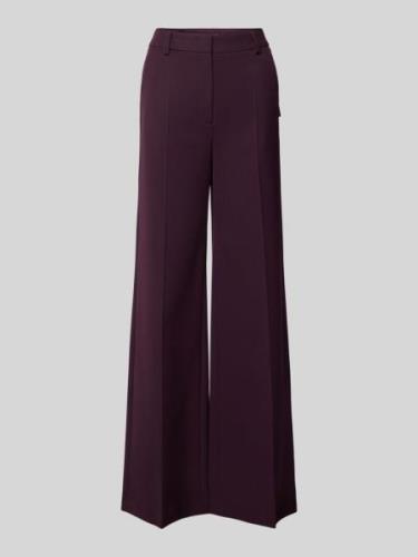 Luisa Cerano Wide Leg Stoffhose mit Bügelfalten in Bordeaux, Größe 40