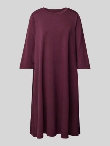 Soyaconcept Knielanges T-Shirt-Kleid mit Rundhalsausschnitt in Bordeau...