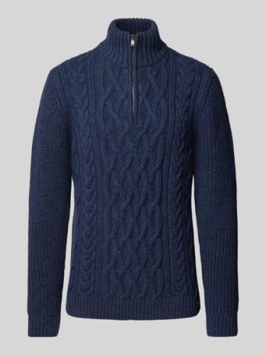 Superdry Strickpullover mit Zopfmuster Modell 'Jacob' in Blau, Größe X...