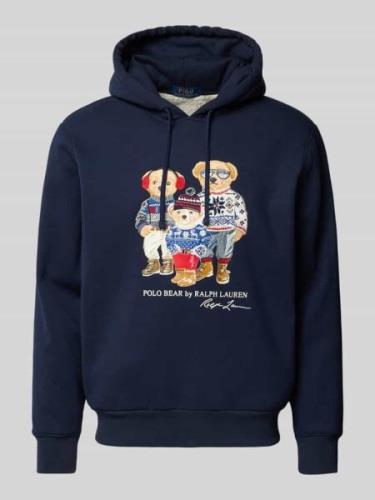 Polo Ralph Lauren Hoodie mit Label-Stitching in Marine, Größe L