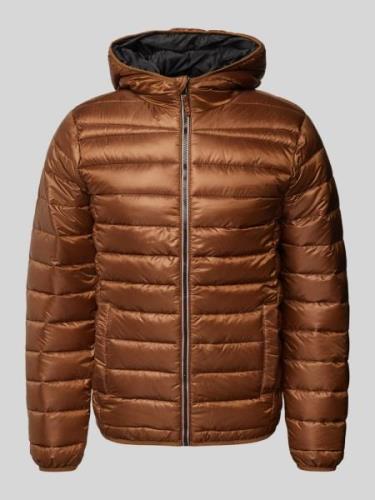 Blend Steppjacke mit Kapuze in Cognac, Größe XXL