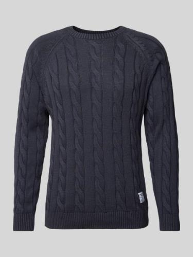 Pepe Jeans Strickpullover mit Zopfmuster Modell 'Camdem' in Marine, Gr...