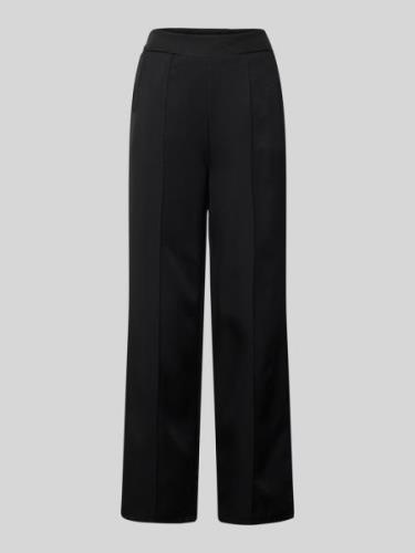 ZABAIONE Wide Leg Stoffhose mit fixierten Bügelfalten in Black, Größe ...