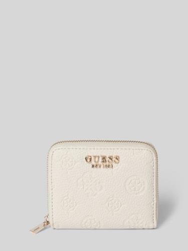 Guess Portemonnaie mit Strukturmuster Modell 'CRESIDIA' in Offwhite, G...