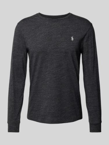 Polo Ralph Lauren Regular Fit Longsleeve mit Label-Stitching in Anthra...