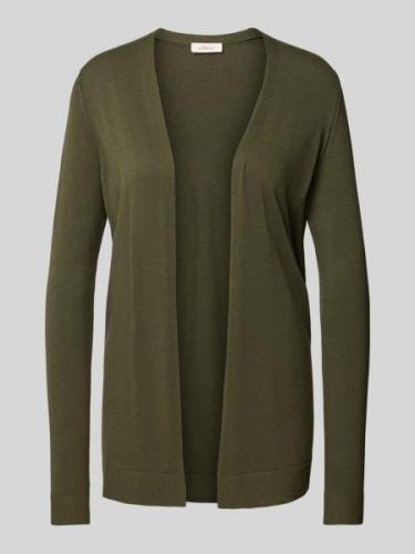 s.Oliver RED LABEL Strickjacke ohne Verschluss aus Ripp in Khaki, Größ...