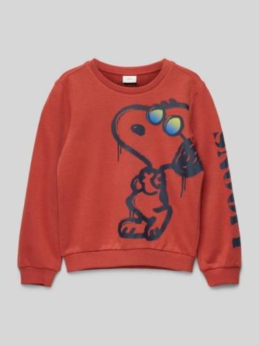 s.Oliver RED LABEL Sweatshirt mit Motiv-Print in Rostrot, Größe 92