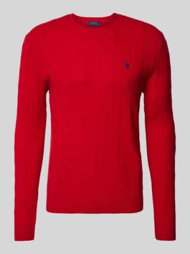 Polo Ralph Lauren Pullover mit Logo-Stitching in Rot, Größe L