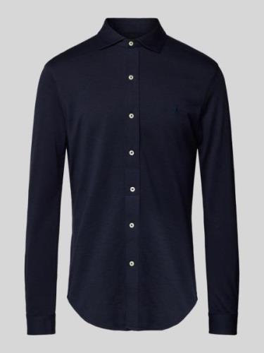 Polo Ralph Lauren Slim Fit Freizeithemd mit Strukturmuster in Marine, ...