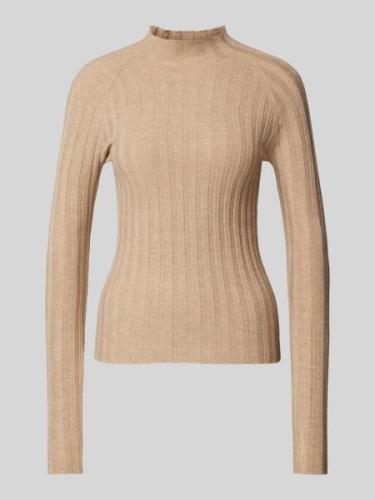 Mango Strickpullover mit Turtleneck Modell 'FLURRY' in Beige, Größe M