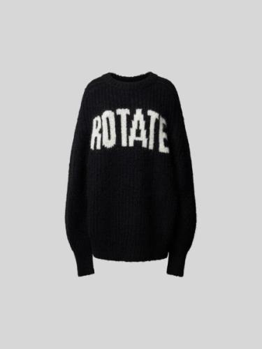 ROTATE Oversized Pullover mit Label-Print in Black, Größe 36