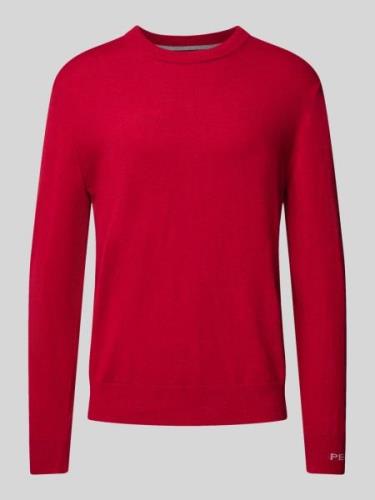 Pepe Jeans Strickpullover mit Rundhalsausschnitt Modell 'Andre' in Rot...