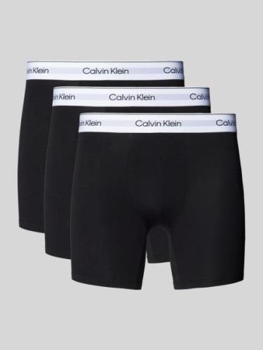 Calvin Klein Underwear Trunks mit Label-Bund im 3er-Pack in Black, Grö...