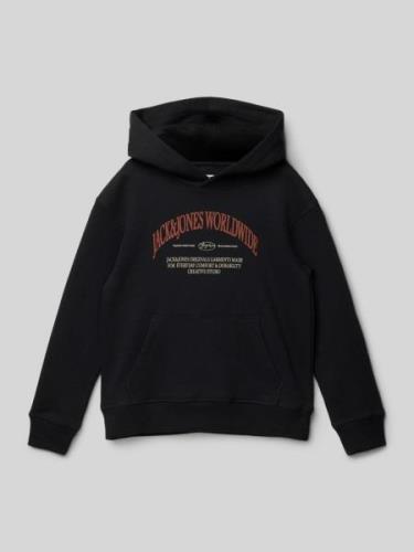 Jack & Jones Hoodie mit Label-Print Modell 'FREDERIKSBERG' in Black, G...