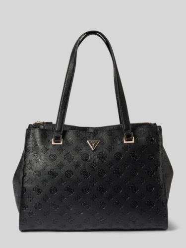 Guess Handtasche mit Label-Details Modell 'CRESIDIA' in Black, Größe 1