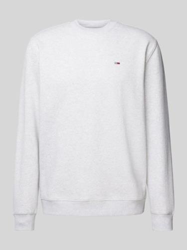 Tommy Jeans Sweatshirt mit Logo-Stitching in Hellgrau Melange, Größe L