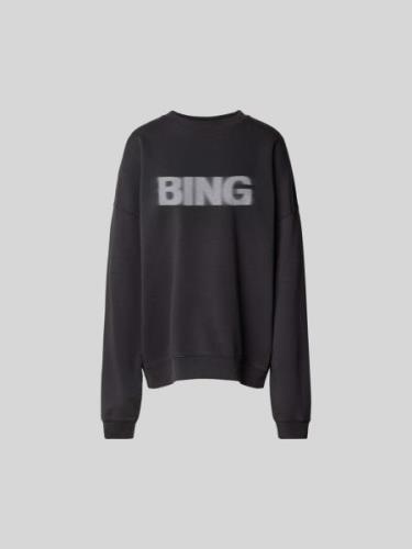 Anine Bing Oversized Sweatshirt mit Label-Print in Black, Größe S