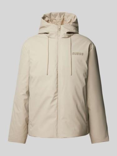 Guess Activewear Jacke mit Label-Print Modell 'DALIM' in Beige, Größe ...