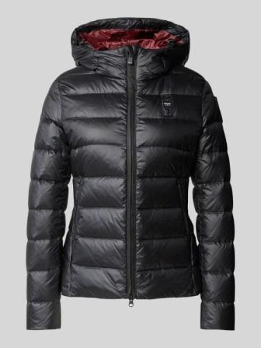 Blauer Usa Steppjacke mit Zwei-Wege-Reißverschluss in Black, Größe XS